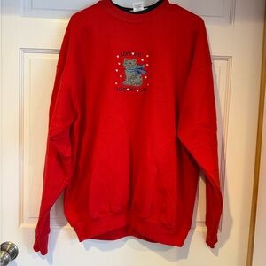 "Love Me Love My Cat" Red Sweatshirt